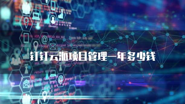 钉钉云派项目管理一年多少钱