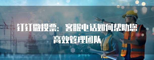 钉钉微投票:客服电话如何帮助您高效管理团队
