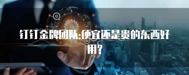 钉钉金牌团队:便宜还是贵的东西好用?