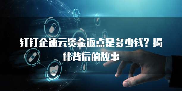 钉钉企速云资金返点是多少钱？揭秘背后的故事