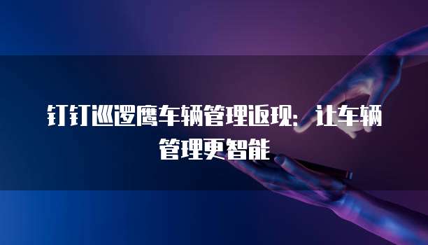 钉钉巡逻鹰车辆管理返现:让车辆管理更智能