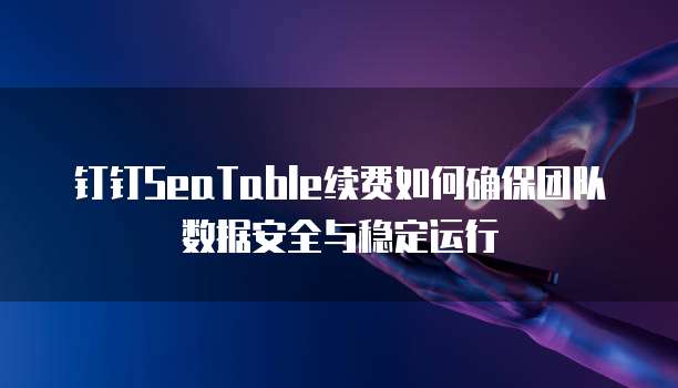 钉钉SeaTable续费如何确保团队数据安全与稳定运行