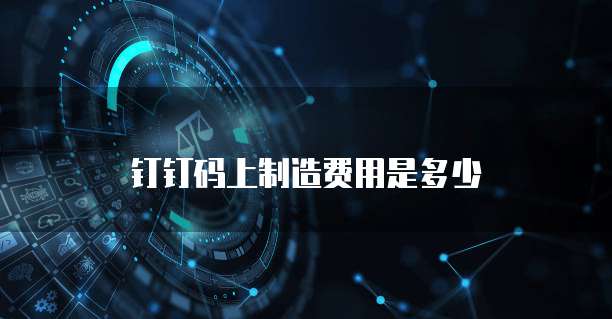 钉钉码上制造费用是多少