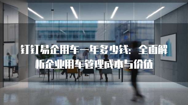 钉钉易企用车一年多少钱：全面解析企业用车管理成本与价值