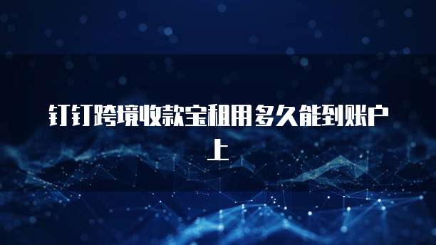 钉钉跨境收款宝租用多久能到账户上