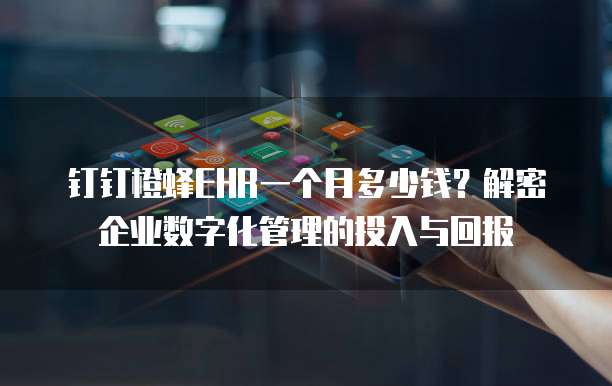 钉钉橙蜂EHR一个月多少钱？解密企业数字化管理的投入与回报