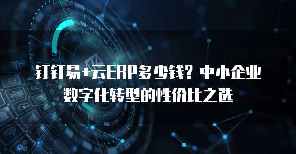 钉钉易+云ERP多少钱?中小企业数字化转型的性价比之选
