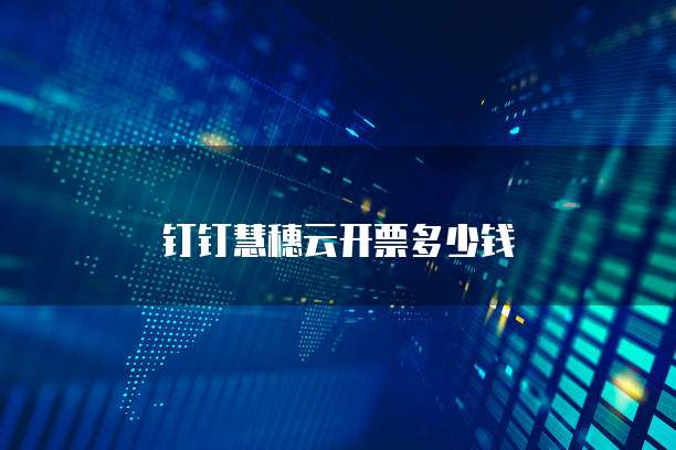 钉钉慧穗云开票多少钱