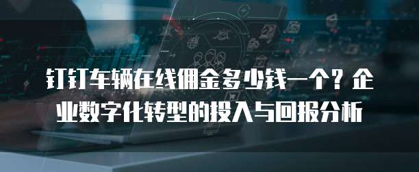 钉钉车辆在线佣金多少钱一个?企业数字化转型的投入与回报分析