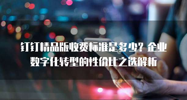 钉钉精品版收费标准是多少?企业数字化转型的性价比之选解析