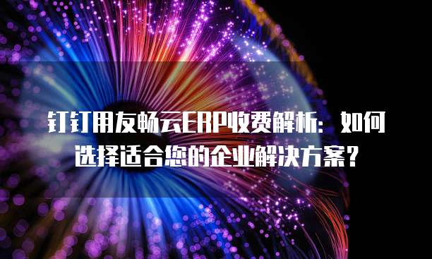 钉钉用友畅云ERP收费解析:如何选择适合您的企业解决方案?