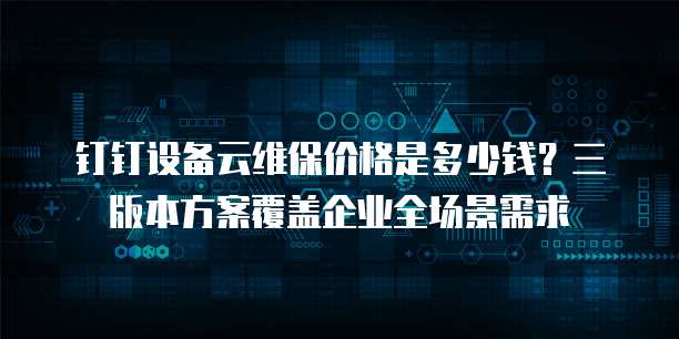 钉钉设备云维保价格是多少钱?三版本方案覆盖企业全场景需求
