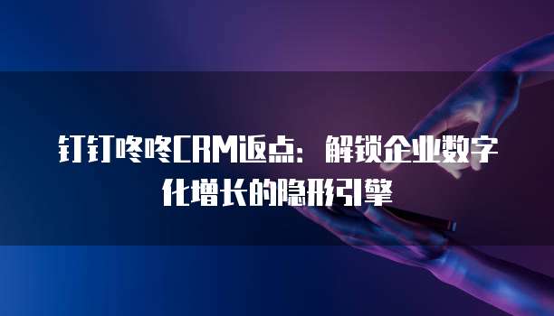 钉钉咚咚CRM返点:解锁企业数字化增长的隐形引擎