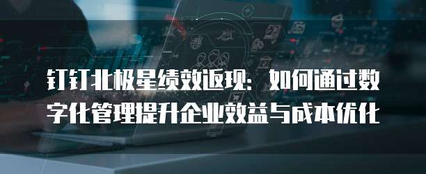 钉钉北极星绩效返现:如何通过数字化管理提升企业效益与成本优化