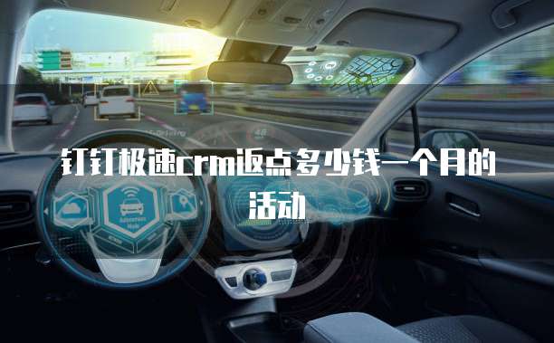 钉钉极速crm返点多少钱一个月的活动