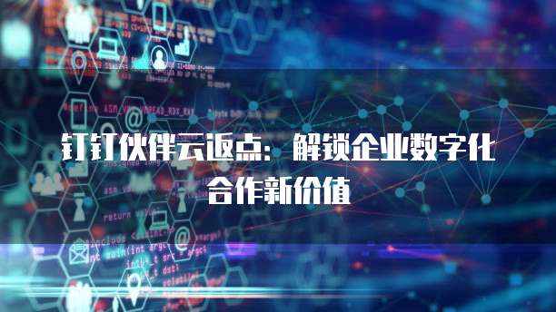 钉钉伙伴云返点:解锁企业数字化合作新价值
