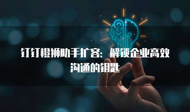 钉钉橙狮助手扩容:解锁企业高效沟通的钥匙