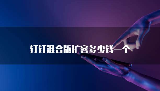 钉钉混合版扩容多少钱一个