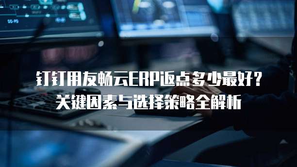 钉钉用友畅云ERP返点多少最好?关键因素与选择策略全解析