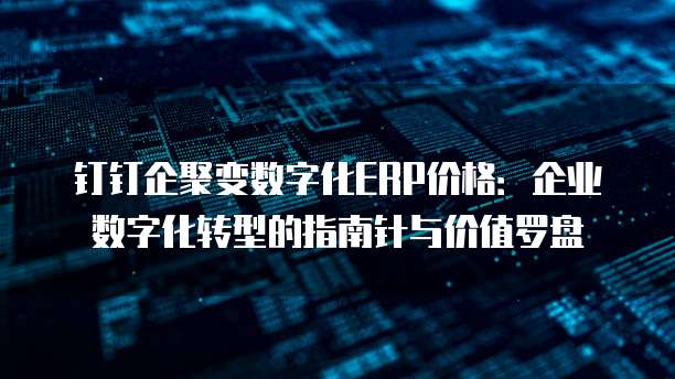 钉钉企聚变数字化ERP价格：企业数字化转型的指南针与价值罗盘