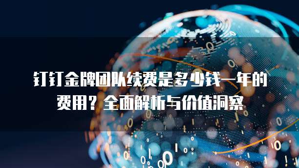 钉钉金牌团队续费是多少钱一年的费用？全面解析与价值洞察