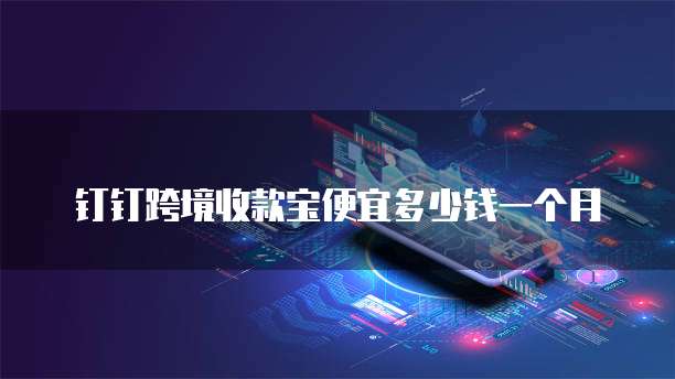 钉钉跨境收款宝便宜多少钱一个月