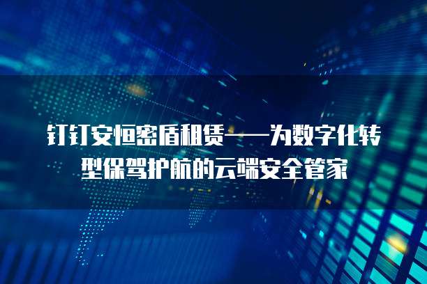 钉钉安恒密盾租赁——为数字化转型保驾护航的云端安全管家