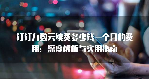 钉钉九数云续费多少钱一个月的费用：深度解析与实用指南