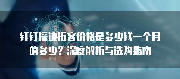 钉钉探迹拓客价格是多少钱一个月的多少?深度解析与选购指南