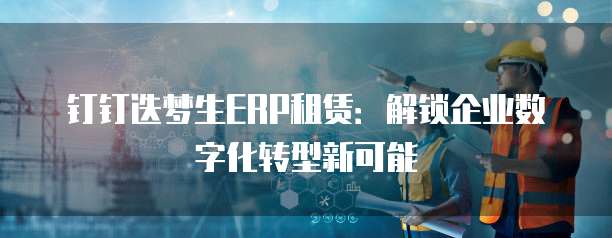 钉钉迭梦生ERP租赁:解锁企业数字化转型新可能
