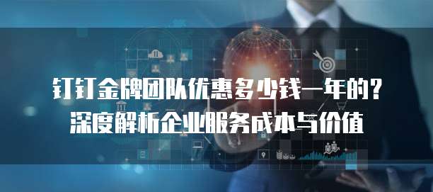钉钉金牌团队优惠多少钱一年的?深度解析企业服务成本与价值