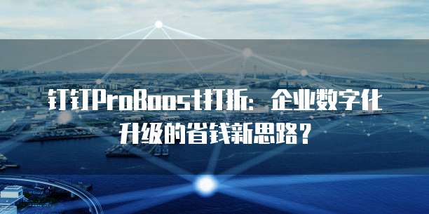 钉钉ProBoost打折:企业数字化升级的省钱新思路?