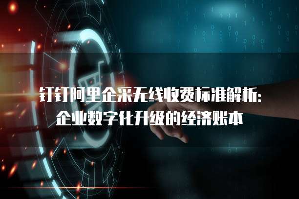 钉钉阿里企采无线收费标准解析:企业数字化升级的经济账本