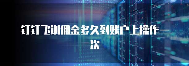 钉钉飞训佣金多久到账户上操作一次