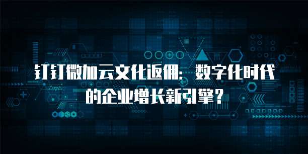 钉钉微加云文化返佣：数字化时代的企业增长新引擎？