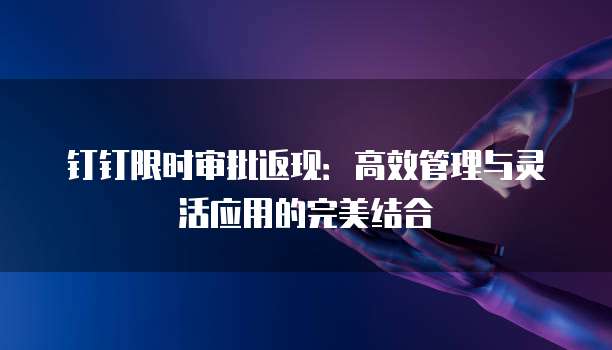 钉钉限时审批返现:高效管理与灵活应用的完美结合