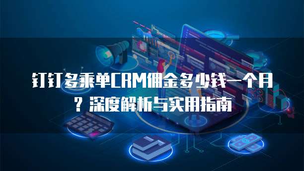 钉钉多乘单CRM佣金多少钱一个月?深度解析与实用指南