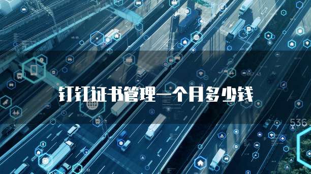钉钉证书管理一个月多少钱