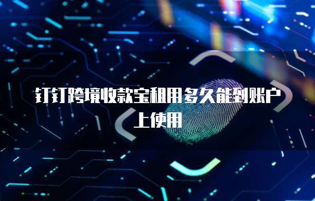 钉钉跨境收款宝租用多久能到账户上使用