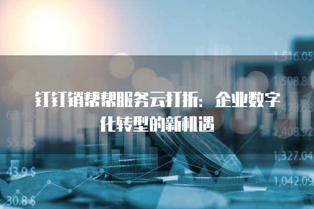 钉钉销帮帮服务云打折:企业数字化转型的新机遇
