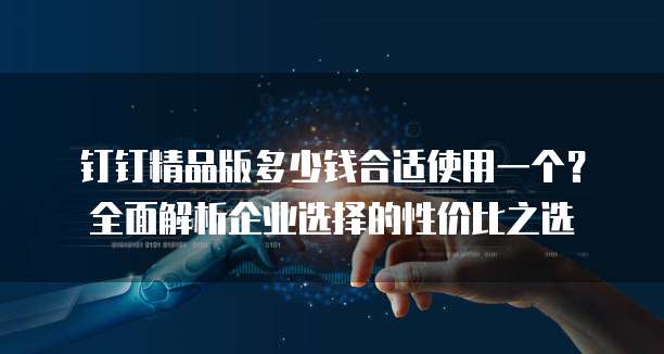 钉钉精品版多少钱合适使用一个?全面解析企业选择的性价比之选