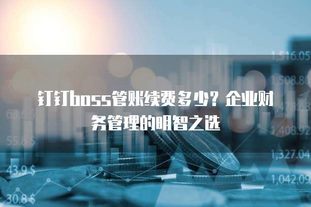 钉钉boss管账续费多少?企业财务管理的明智之选