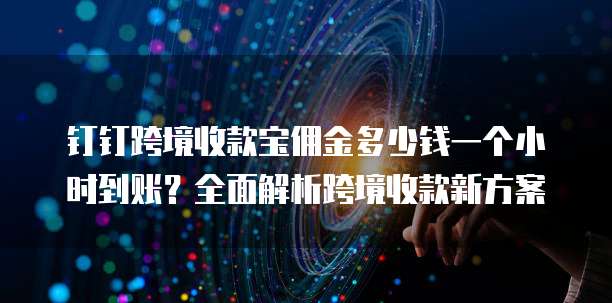 钉钉跨境收款宝佣金多少钱一个小时到账?全面解析跨境收款新方案
