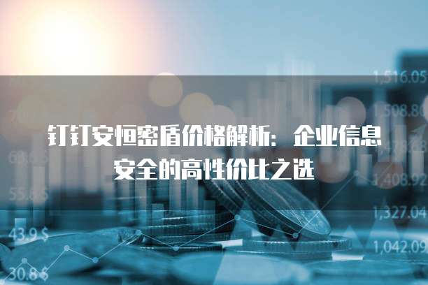 钉钉安恒密盾价格解析：企业信息安全的高性价比之选