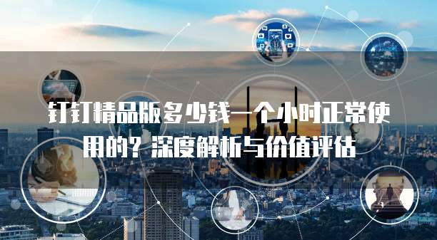 钉钉精品版多少钱一个小时正常使用的?深度解析与价值评估