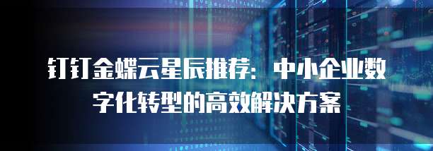 钉钉金蝶云星辰推荐:中小企业数字化转型的高效解决方案