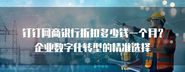 钉钉网商银行折扣多少钱一个月?企业数字化转型的精准选择