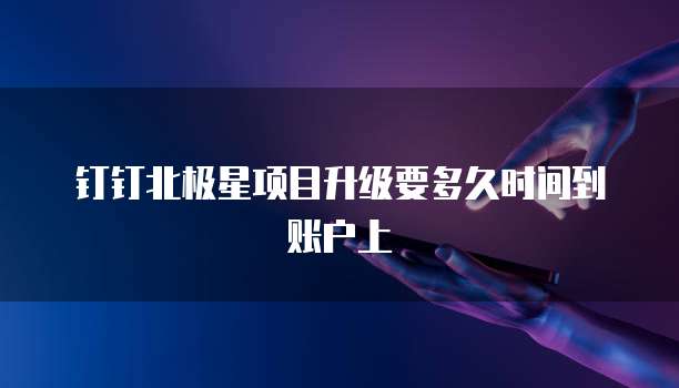 钉钉北极星项目升级要多久时间到账户上