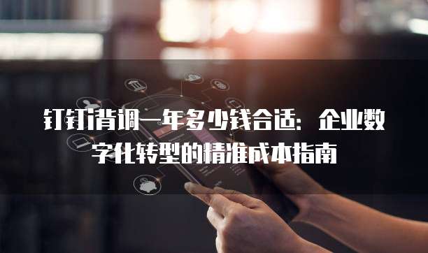 钉钉i背调一年多少钱合适：企业数字化转型的精准成本指南