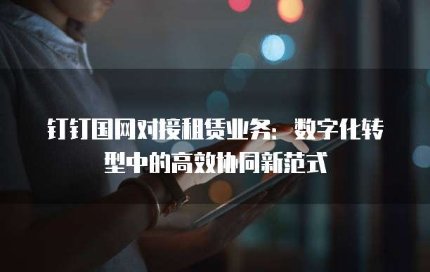 钉钉国网对接租赁业务:数字化转型中的高效协同新范式